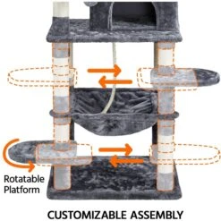 Yaheetech 59-in Plush Cat Tree & Condo -Cat Supplies 266571 PT7. AC SS1800 V1686153623