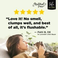 Natural Paw Unscented Tofu Cat Litter, 4.5-lb Bag, Case Of 4 -Cat Supplies 267412 PT6. AC SS1800 V1646793142