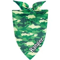 Cat Supplies 38 Frisco Green Camo Personalized Dog & Cat Bandana