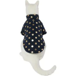 Frisco Lightweight Gold Dotted Dog & Cat Jacket, Navy -Cat Supplies 268247 PT2. AC SS1800 V1628741286