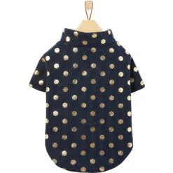 Frisco Lightweight Gold Dotted Dog & Cat Jacket, Navy -Cat Supplies 268247 PT4. AC SS1800 V1628826999