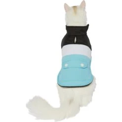 Frisco Mediumweight Colorblock Insulated Dog & Cat Puffer Coat With Pocket, Blue -Cat Supplies 268311 PT2. AC SS1800 V1628785016
