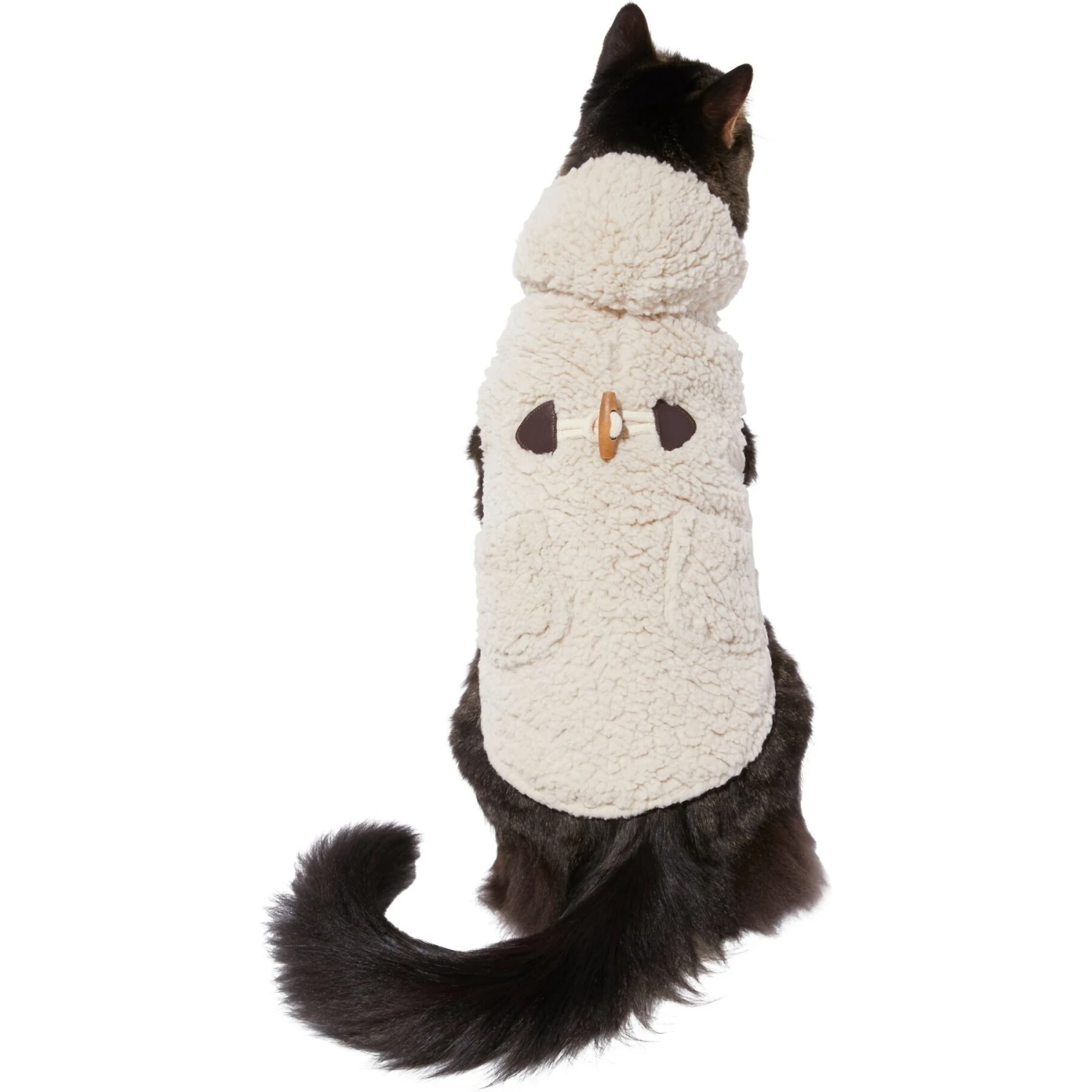 Frisco Lightweight Soft Sherpa Dog & Cat Coat, Oatmeal 4 Frisco Lightweight Soft Sherpa Dog & Cat Coat, Oatmeal - Image 3