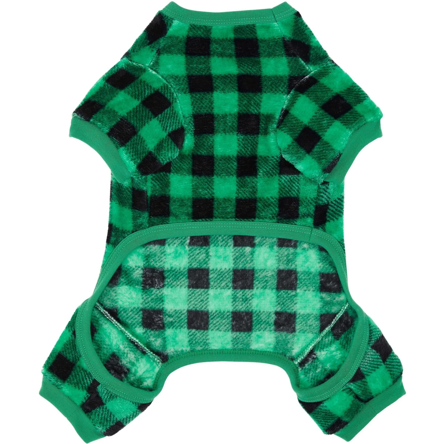 Frisco Dog & Cat Cozy Plush Fleece PJs, Green Plaid 7 Frisco Dog & Cat Cozy Plush Fleece PJs, Green Plaid - Image 5