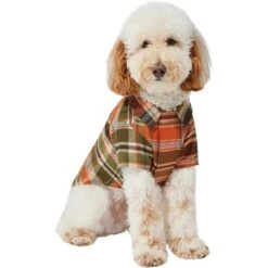 Frisco Orange & Olive Plaid Dog & Cat Flannel Shirt 13 Frisco Orange & Olive Plaid Dog & Cat Flannel Shirt -Cat Supplies 268612 PT2. AC SS1800 V1637682457