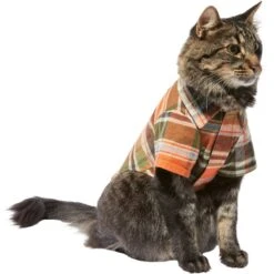Frisco Orange & Olive Plaid Dog & Cat Flannel Shirt 14 Frisco Orange & Olive Plaid Dog & Cat Flannel Shirt -Cat Supplies 268612 PT3. AC SS1800 V1637659314