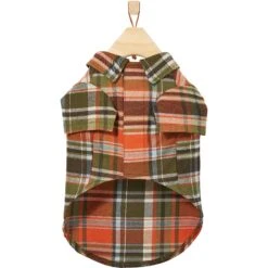 Frisco Orange & Olive Plaid Dog & Cat Flannel Shirt 15 Frisco Orange & Olive Plaid Dog & Cat Flannel Shirt -Cat Supplies 268612 PT4. AC SS1800 V1637646113
