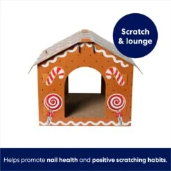 Frisco Holiday Gingerbread House Cardboard Cat House Cat Toy -Cat Supplies 287289 PT2. AC SS1800 V1695044346