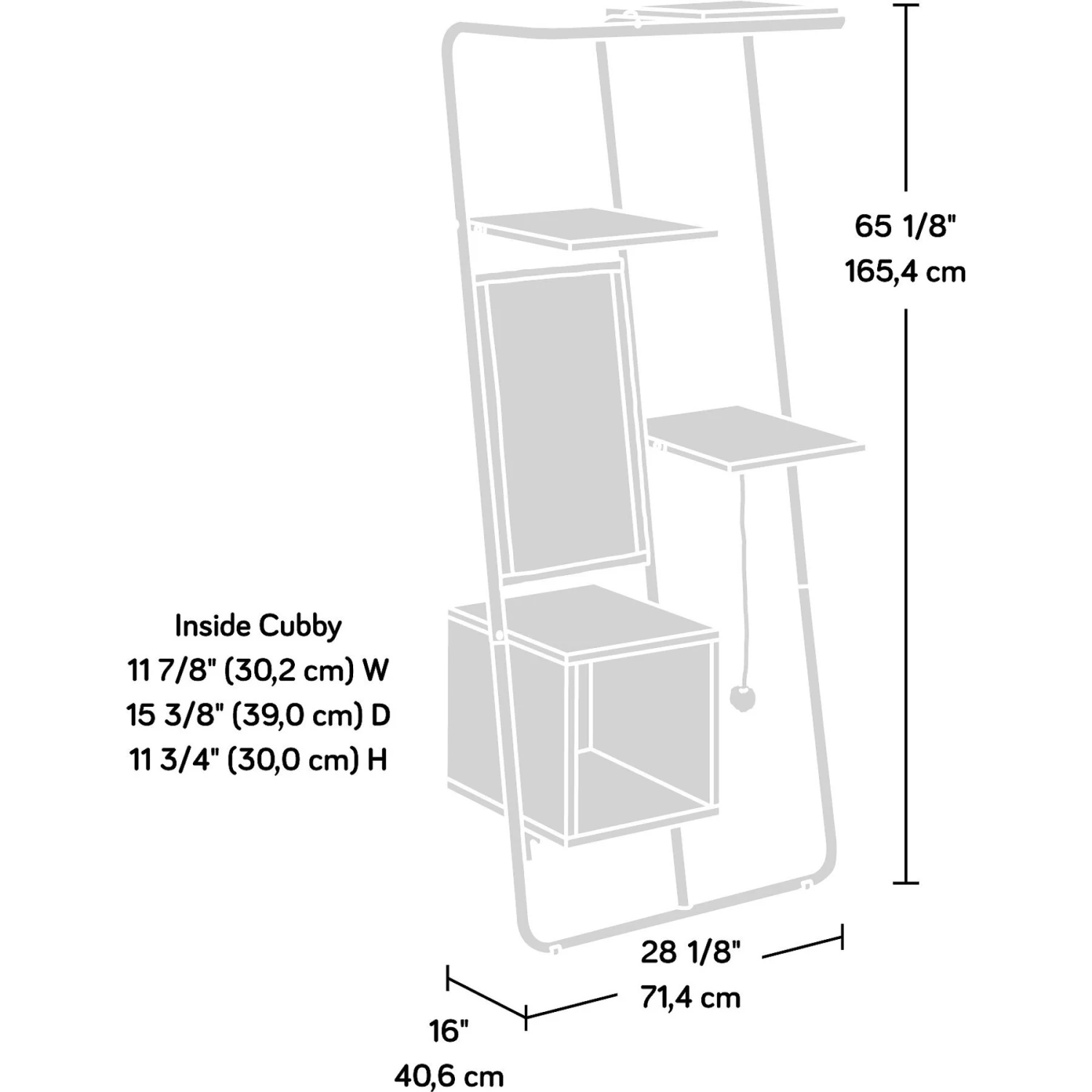 Sauder Baxter Cat Ladder, Misted Elm 4 Sauder Baxter Cat Ladder, Misted Elm - Image 2
