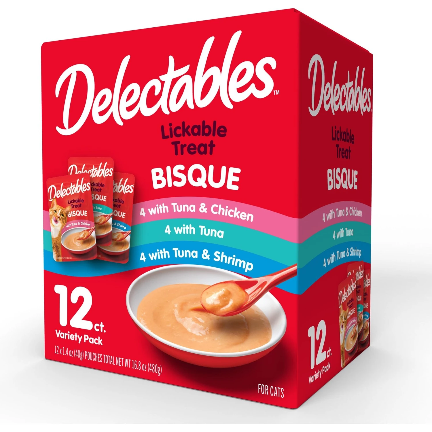 Hartz Delectables Bisque Variety Pack Lickable Cat Treats & Hartz Just For Cats Peek & Play Pop-Up Tent Cat Toy 4 Hartz Delectables Bisque Variety Pack Lickable Cat Treats & Hartz Just For Cats Peek & Play Pop-Up Tent Cat Toy - Image 2