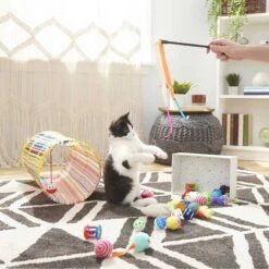 Sheba Meaty Tender Sticks Salmon Flavored Soft Adult Cat Treats & Frisco Plush, Teaser, Ball & Tunnel Variety Pack Cat Toy With Catnip -Cat Supplies 298508 PT4. AC SS1800 V1623202064