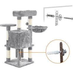 Yaheetech Professional 42-in Cat Tree -Cat Supplies 306500 PT8. AC SS1800 V1624374149