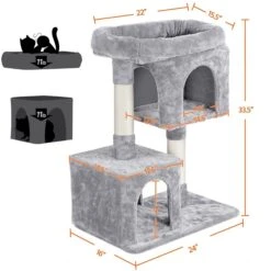 Yaheetech 33.5-in Plush Cat Tree -Cat Supplies 306506 PT2. AC SS1800 V1624372349