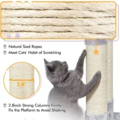 Yaheetech 40-in Cat Tower With Condo -Cat Supplies 306509 PT6. AC SS1800 V1680630712