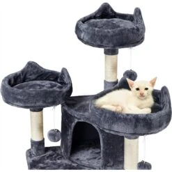 Yaheetech 68.5-in Plush Cat Tower, Dark Gray -Cat Supplies 306515 PT3. AC SS1800 V1624372052