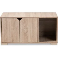 Baxton Studio Elie 2-Door Cat Litter Box Cover House -Cat Supplies 307842 PT4. AC SS1800 V1624310595