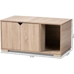 Baxton Studio Elie 2-Door Cat Litter Box Cover House -Cat Supplies 307842 PT8. AC SS1800 V1624315755