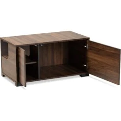 Baxton Studio Vere 2-Door Cat Litter Box Cover House 13 Baxton Studio Vere 2-Door Cat Litter Box Cover House -Cat Supplies 307851 PT3. AC SS1800 V1624313936