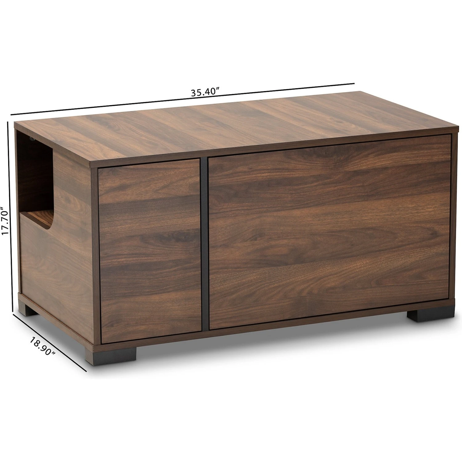 Baxton Studio Vere 2-Door Cat Litter Box Cover House 10 Baxton Studio Vere 2-Door Cat Litter Box Cover House - Image 8