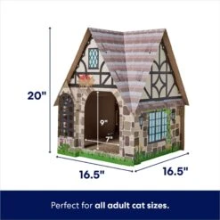 Frisco Tudor House Cardboard Cat House -Cat Supplies 308815 PT1. AC SS1800 V1696533471