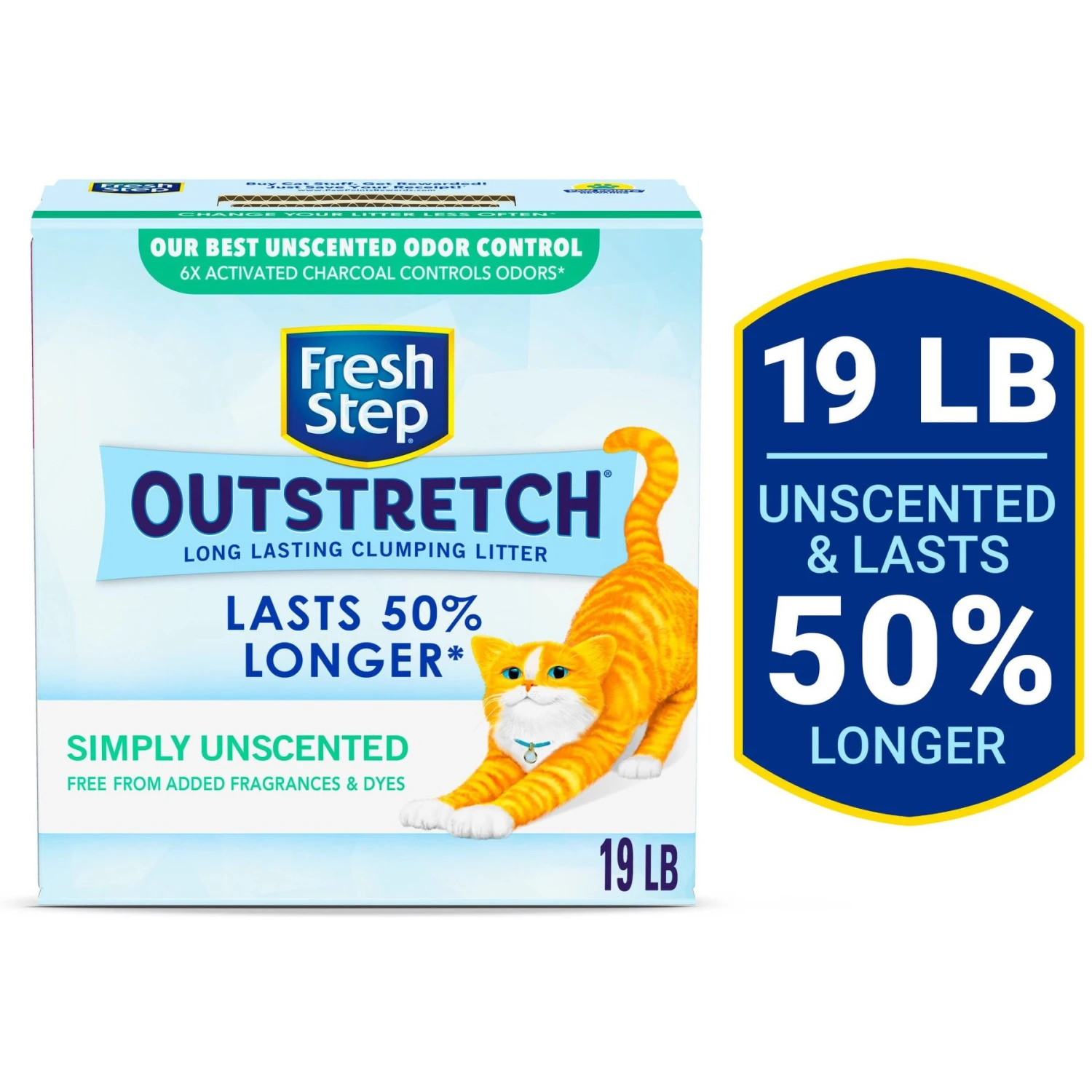 Fresh Step Outstretch Concentrated Unscented Clumping Clay Cat Litter, 19-lb Box 3 Fresh Step Outstretch Concentrated Unscented Clumping Clay Cat Litter, 19-lb Box