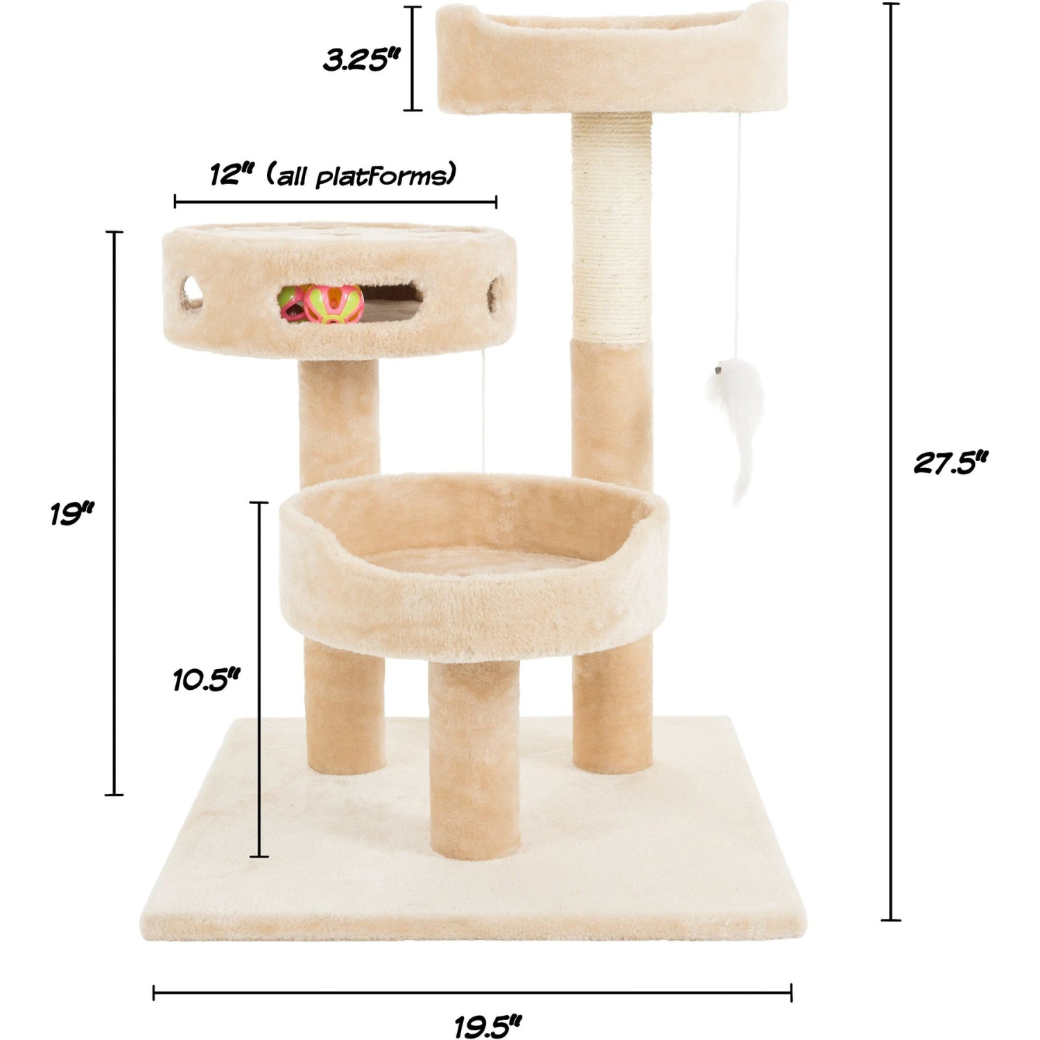Pet Adobe 3-Tier 27.5-in Cat Tree & Condo 4 Pet Adobe 3-Tier 27.5-in Cat Tree & Condo - Image 2