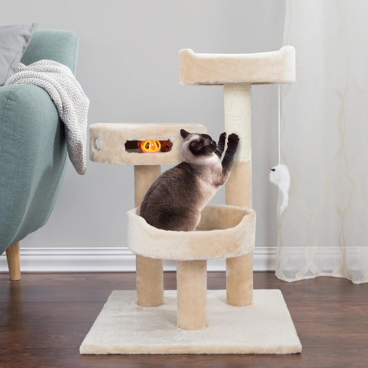 Pet Adobe 3-Tier 27.5-in Cat Tree & Condo 6 Pet Adobe 3-Tier 27.5-in Cat Tree & Condo - Image 4