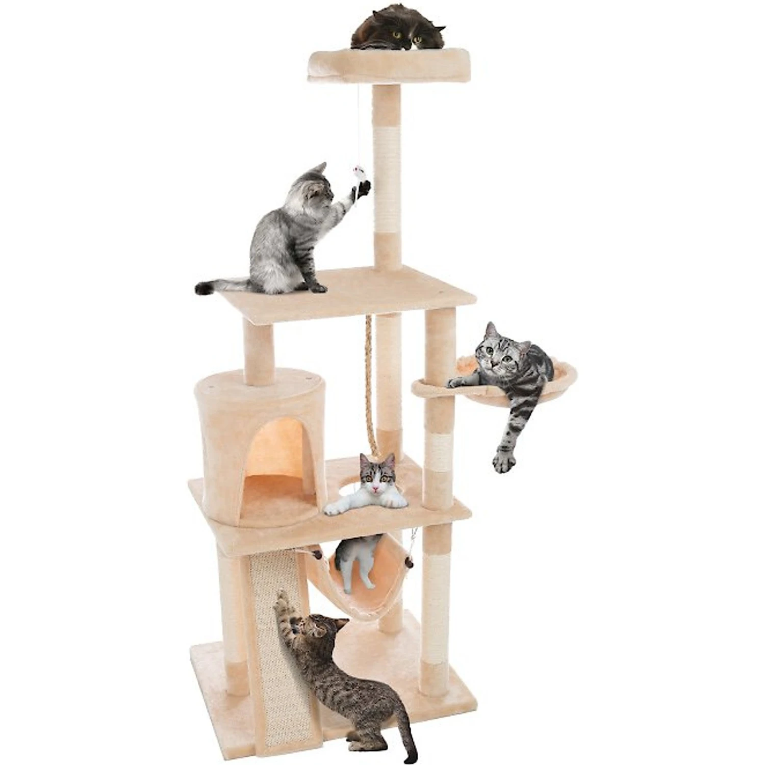 Pet Adobe 4-Tier 61.5-in Cat Tree & Condo 3 Pet Adobe 4-Tier 61.5-in Cat Tree & Condo