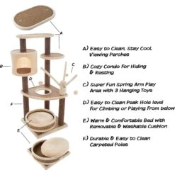 Pet Adobe 6-Tier 43.5-in Cat Tree & Condo -Cat Supplies 314987 PT2. AC SS1800 V1626395194