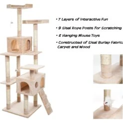 Pet Adobe Multi-Level 66.3-in Cat Tree & Condo 10 Pet Adobe Multi-Level 66.3-in Cat Tree & Condo -Cat Supplies 315012 PT2. AC SS1800 V1626385920