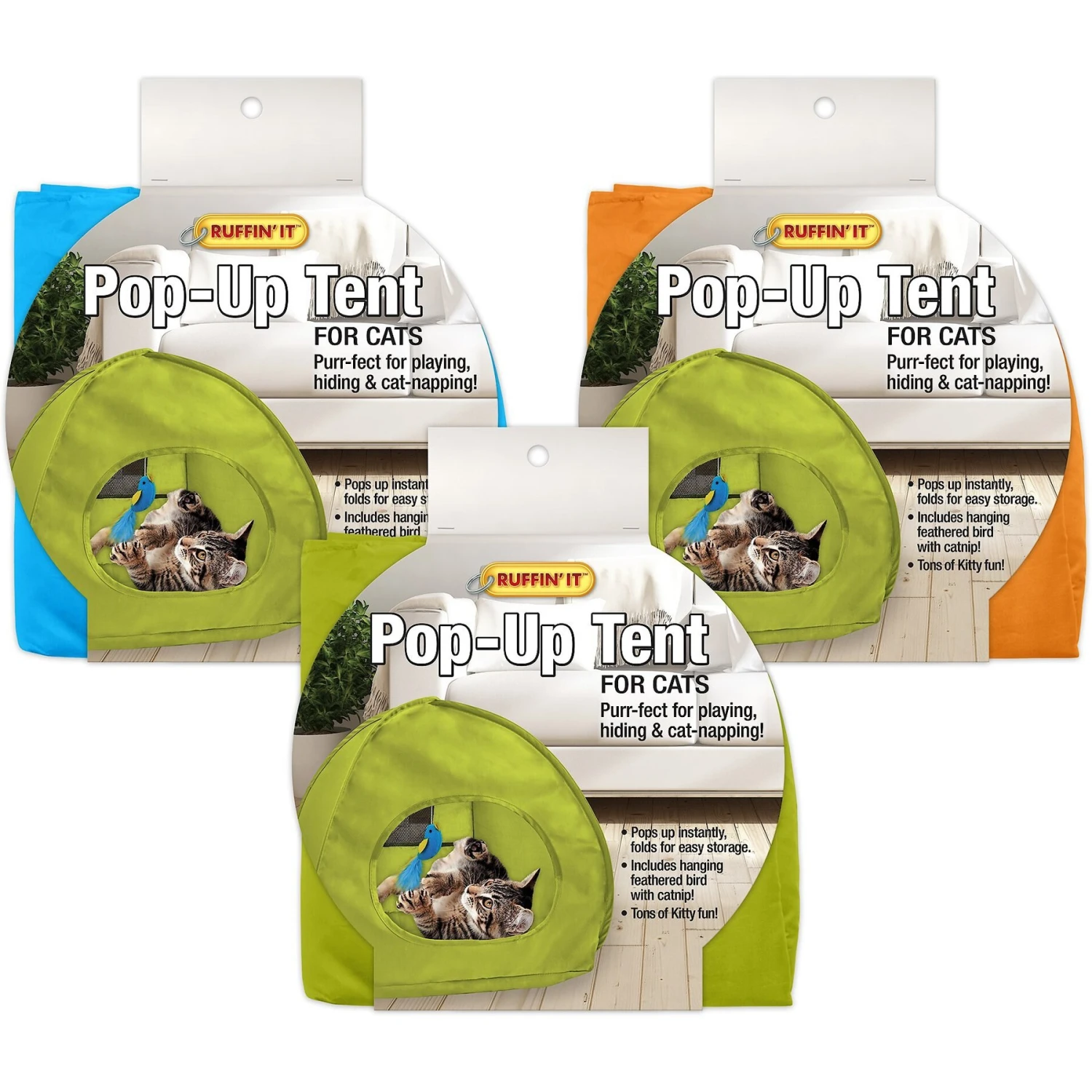 RUFFIN' IT Cat Pop Up Tent Cat Toy, Color Varies 3 RUFFIN' IT Cat Pop Up Tent Cat Toy, Color Varies