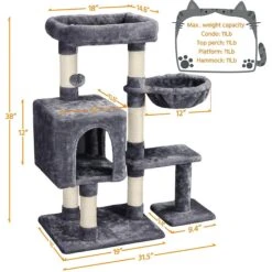 Yaheetech 4-Level 38-in Plush Cat Tree & Condo -Cat Supplies 325680 PT2. AC SS1800 V1631156472
