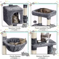 Yaheetech 4-Level 38-in Plush Cat Tree & Condo -Cat Supplies 325680 PT3. AC SS1800 V1631150189