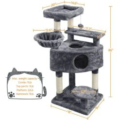Yaheetech Activity Tower Basic 46-in Cat Tree -Cat Supplies 325694 PT2. AC SS1800 V1680631647