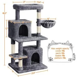 Yaheetech 46.5-in Plush Cat Tree -Cat Supplies 325697 PT2. AC SS1800 V1631156497