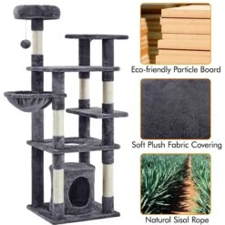 Yaheetech 56.5-in Multilevel Cat Tree -Cat Supplies 325712 PT4. AC SS1800 V1662668455