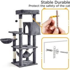 Yaheetech 56.5-in Multilevel Cat Tree -Cat Supplies 325712 PT7. AC SS1800 V1662669746