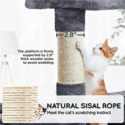 Yaheetech Multi-Level 53.5-in Plush Cat Tree -Cat Supplies 325719 PT7. AC SS1800 V1631151408