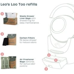 Casa Leo Charcoal Cat Litter Box Replacment Bags, 2 Count -Cat Supplies 329395 PT4. AC SS1800 V1703871568