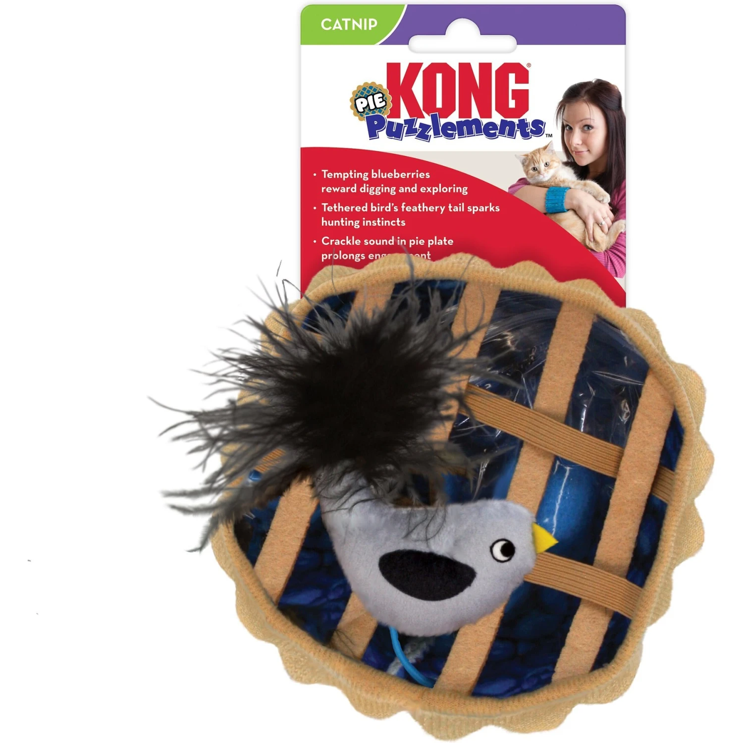KONG Cat Puzzlements Pie Plush Cat Toy 6 KONG Cat Puzzlements Pie Plush Cat Toy - Image 4