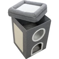 TRIXIE Saul 2-Story Cat Condo & Perch, Gray 15 TRIXIE Saul 2-Story Cat Condo & Perch, Gray -Cat Supplies 333730 PT5. AC SS1800 V1634080896