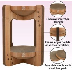 Necoichi Cozy Cat Scratcher Tower Toy 13 Necoichi Cozy Cat Scratcher Tower Toy -Cat Supplies 336322 PT2. AC SS1800 V1674730081