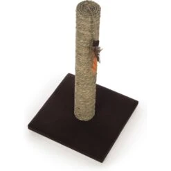 SmartyKat Simply Scratch Seagrass Cat Scratch Post With Feather Cat Toy -Cat Supplies 336395 PT5. AC SS1800 V1634310260