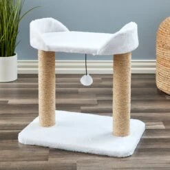 Two By Two The Linden Twin Sisal Cat Tree, Small, Ivory -Cat Supplies 346899 PT3. AC SS1800 V1638317492