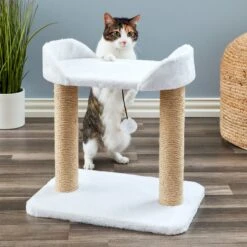 Two By Two The Linden Twin Sisal Cat Tree, Small, Ivory -Cat Supplies 346899 PT4. AC SS1800 V1638314522