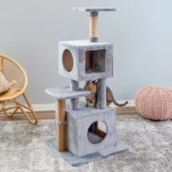 Two By Two The Empire Cat Tree, Medium, Grey -Cat Supplies 346909 PT3. AC SS1800 V1638315170
