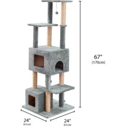 Two By Two The Honeycrisp Cat Tree, Large, Grey 11 Two By Two The Honeycrisp Cat Tree, Large, Grey -Cat Supplies 346921 PT1. AC SS1800 V1638312117