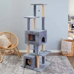 Two By Two The Honeycrisp Cat Tree, Large, Grey 13 Two By Two The Honeycrisp Cat Tree, Large, Grey -Cat Supplies 346921 PT3. AC SS1800 V1638310595
