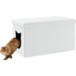 Sweet Barks Designer Enclosure Hidden Washroom Bench Ottoman Cat Litter Box