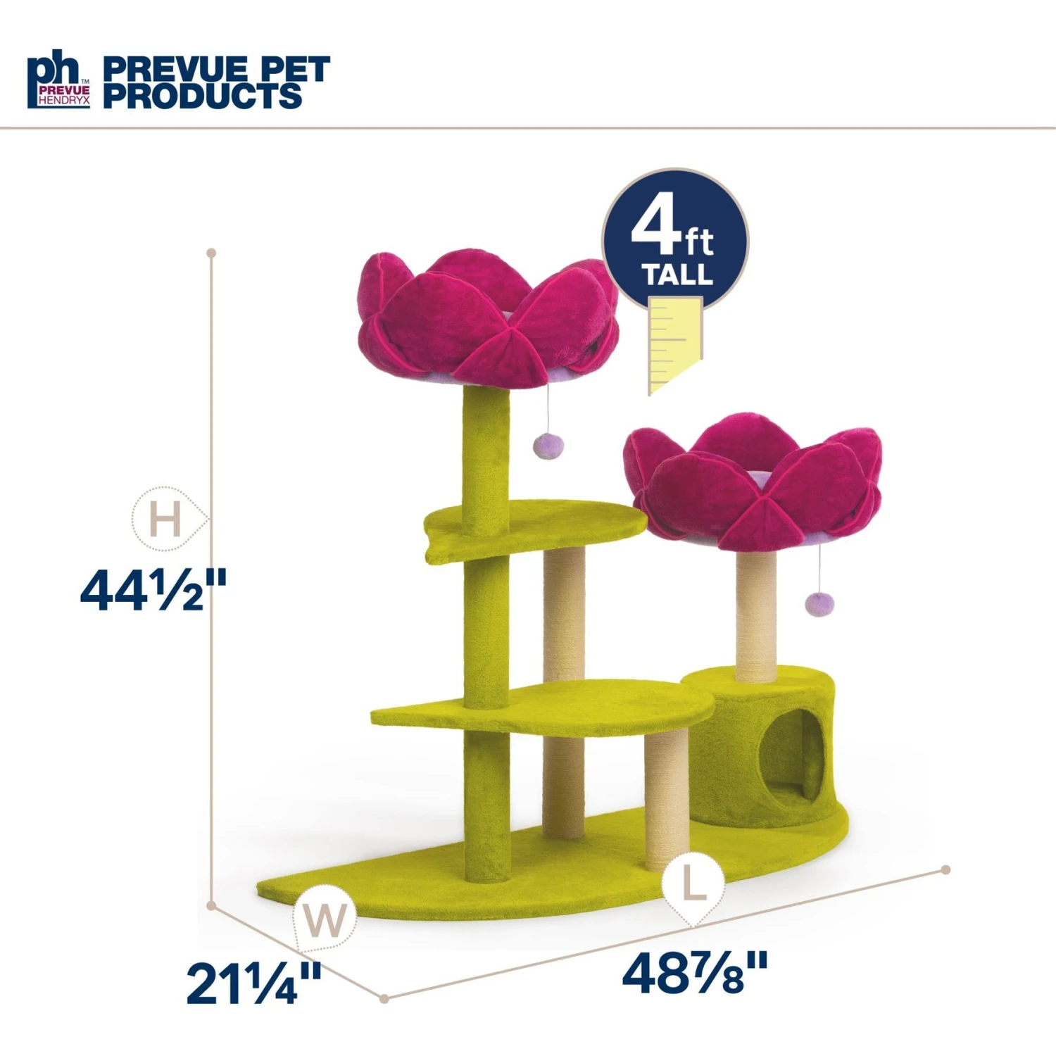 Prevue Pet Products Flower Garden 44.5-in Faux FleeceCat Tree 9 Prevue Pet Products Flower Garden 44.5-in Faux FleeceCat Tree - Image 7